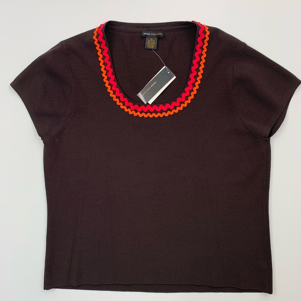 Grace Dane Lewis XL Mardi Grad Knit top